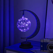 LED Star Moon Light Apple Vine Ball Creative Table Lamp Hemp Rope Iron Art USB Decorative Night Light