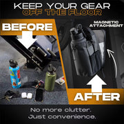 Magnetic Sling Bag for Men & Women. Ideal as a gym, travel, and work bag. Keeps your belongings off the dirty gym floor.