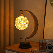 LED Star Moon Light Apple Vine Ball Creative Table Lamp Hemp Rope Iron Art USB Decorative Night Light